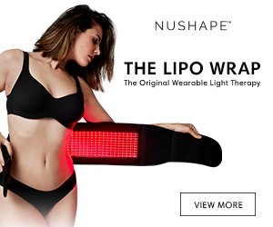 Nushape wearable light therapy wrap shown on a woman.
